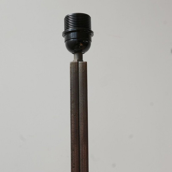 Image 1 of Lampadaire en cuir et fer du milieu du siècle par Jean-Pierre Ryckaert, France 1950