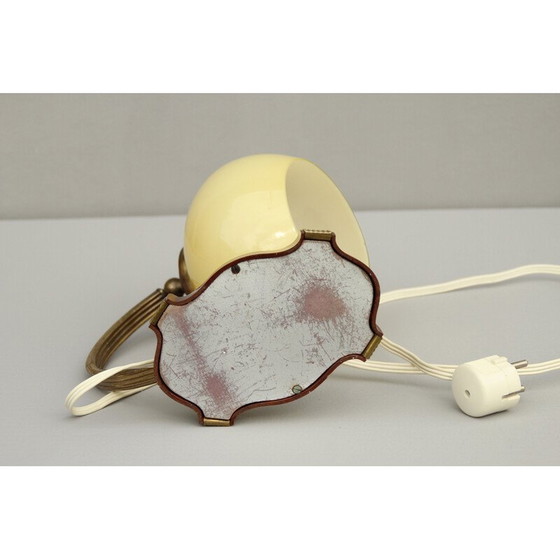 Image 1 of Lampe de table Vintage Art Deco en bakélite, laiton, carton et verre opale, Allemagne années 1930