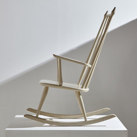 Image 1 of Fauteuil à bascule vintage en hêtre, 1960