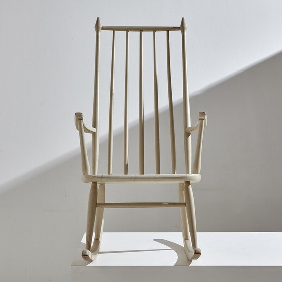 Image 1 of Fauteuil à bascule vintage en hêtre, 1960