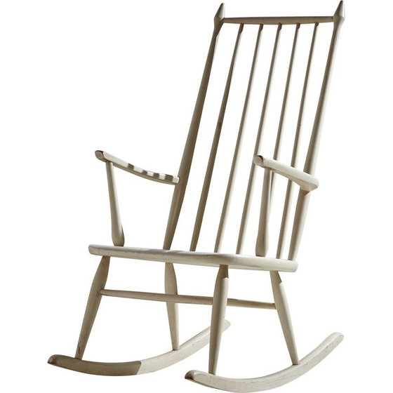 Image 1 of Fauteuil à bascule vintage en hêtre, 1960