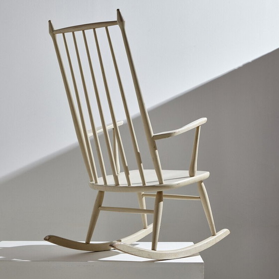 Image 1 of Fauteuil à bascule vintage en hêtre, 1960