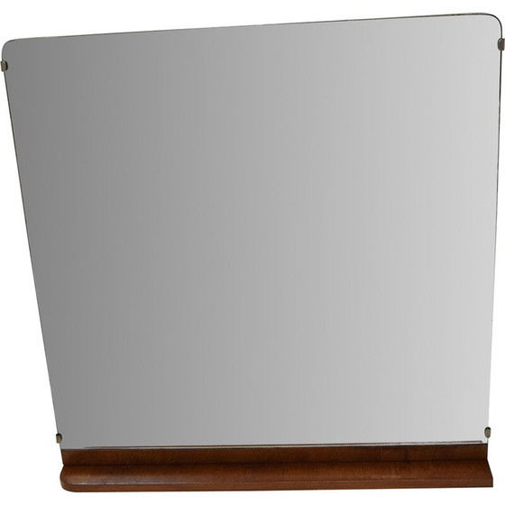 Image 1 of Miroir vintage Art Déco avec cadre en bois, Tchécoslovaquie, années 1930