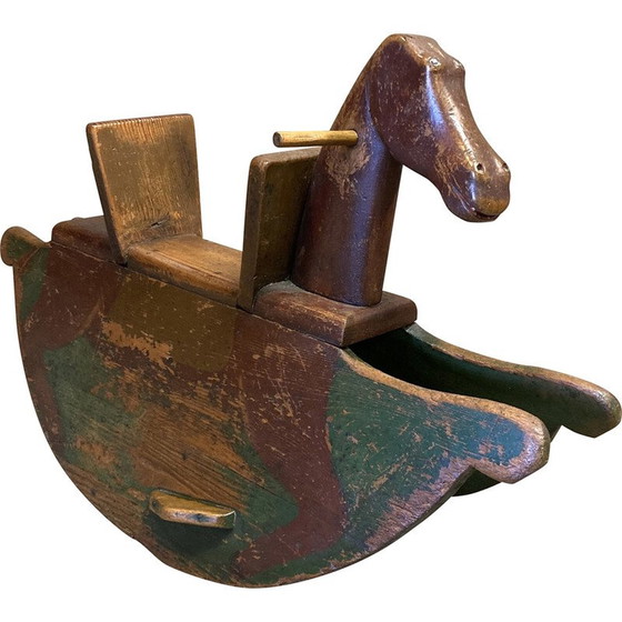 Cheval a bascule vintage en bois 1950 250 Whoppah