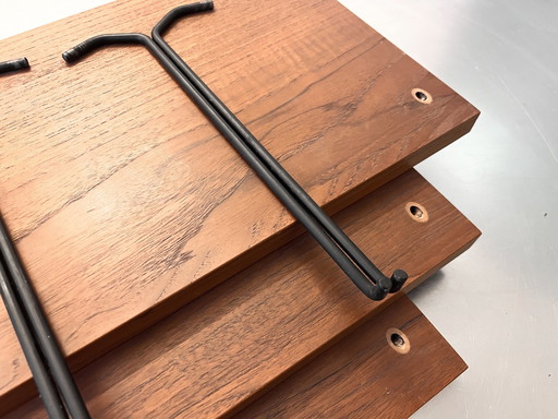 1/6 Poul Cadovius Accessoires Étagère Shelf Unit Cado Teak + 2 supports métalliques