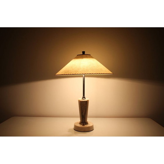 Image 1 of Lampe de table vintage en marbre et métal par Kámen Praha, 1950