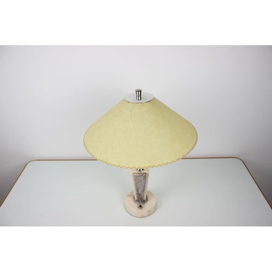 Image 1 of Lampe de table vintage en marbre et métal par Kámen Praha, 1950