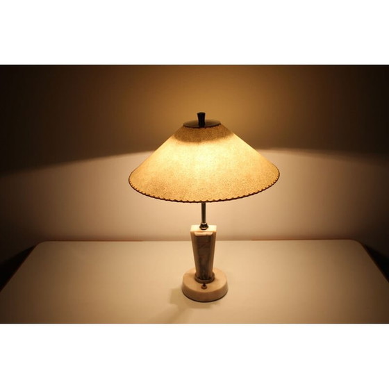 Image 1 of Lampe de table vintage en marbre et métal par Kámen Praha, 1950