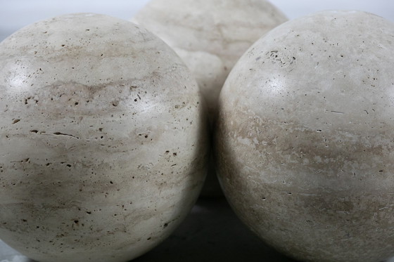 Image 1 of Table Basse Circulaire En Travertin