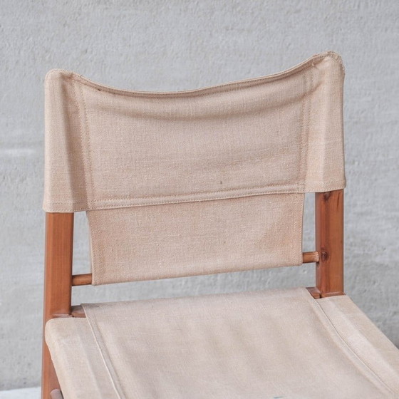 Image 1 of Ensemble de 6 chaises vintage en bois et tissu, Italie, années 1970