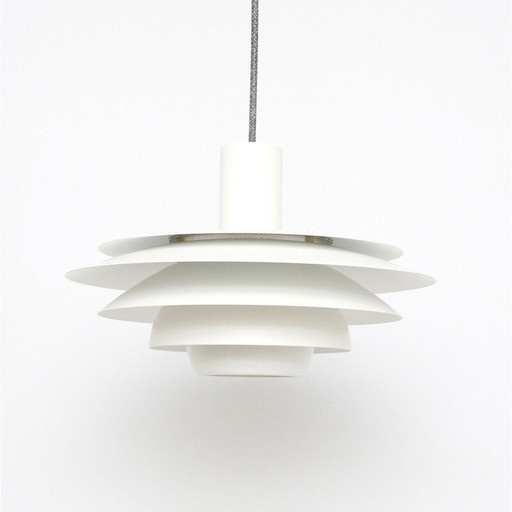 Lampe suspendue blanche vintage pour Jeka, Danemark 1980