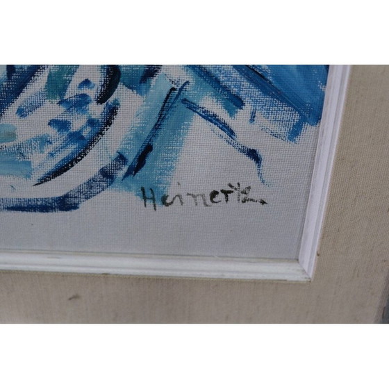 Image 1 of Portrait vintage à l'huile sur toile par Erik Heinertz, Suède 1960