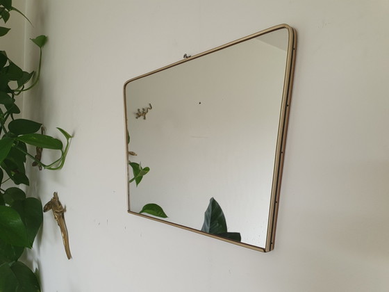 Image 1 of Miroir asymétrique Rockabilly. Miroir Vintage "Brass"