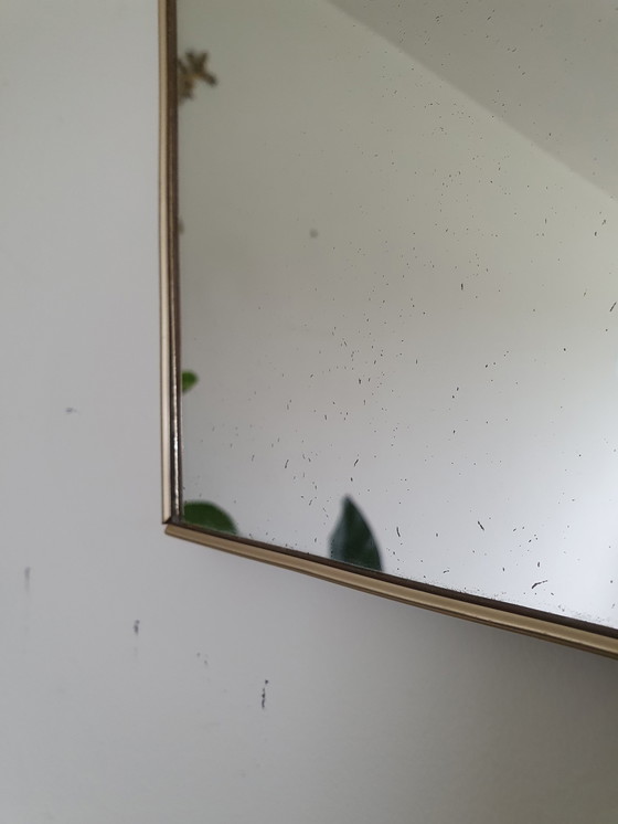 Image 1 of Miroir asymétrique Rockabilly. Miroir Vintage "Brass"