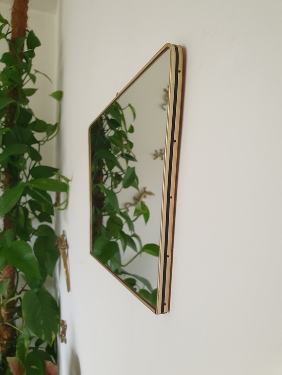 Image 1 of Miroir asymétrique Rockabilly. Miroir Vintage "Brass"