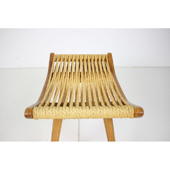 Image 1 of Tabouret en bois du milieu du siècle, Tchécoslovaquie, années 1960