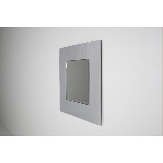Image 1 of Miroir carré vintage en fonte d'aluminium par Lorenzo Burchiellaro, 1970