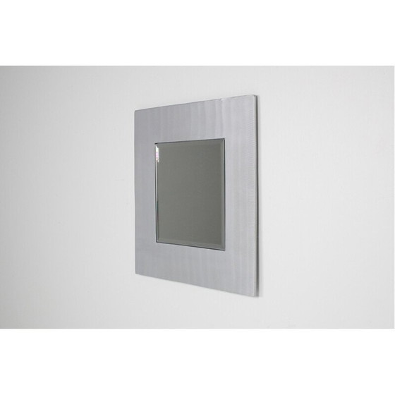 Image 1 of Miroir carré vintage en fonte d'aluminium par Lorenzo Burchiellaro, 1970