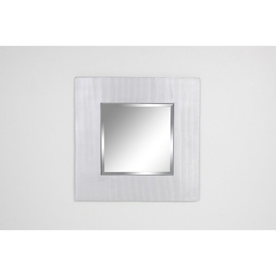 Image 1 of Miroir carré vintage en fonte d'aluminium par Lorenzo Burchiellaro, 1970