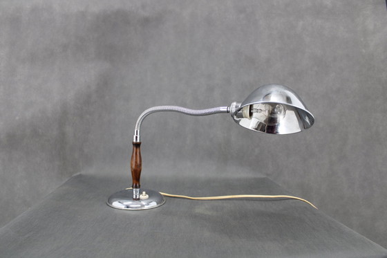 Image 1 of Lampe de table chromée du milieu du siècle, 1930S, Tchécoslovaquie