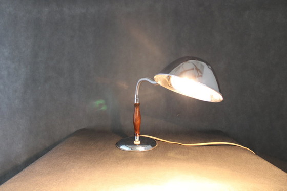 Image 1 of Lampe de table chromée du milieu du siècle, 1930S, Tchécoslovaquie