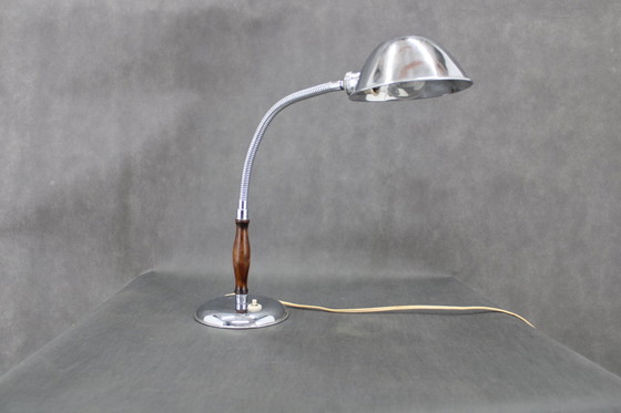 Image 1 of Lampe de table chromée du milieu du siècle, 1930S, Tchécoslovaquie