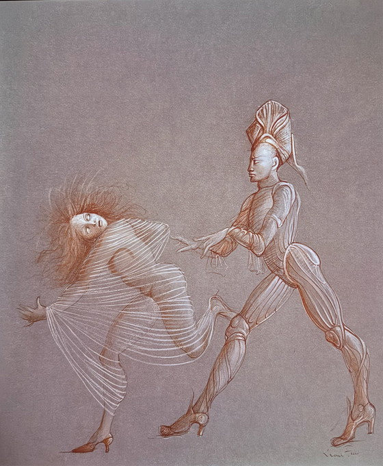 Image 1 of Leonor Fini : "La fuite, les fruits de la passion".  Héliogravure, signée dans la plaque.