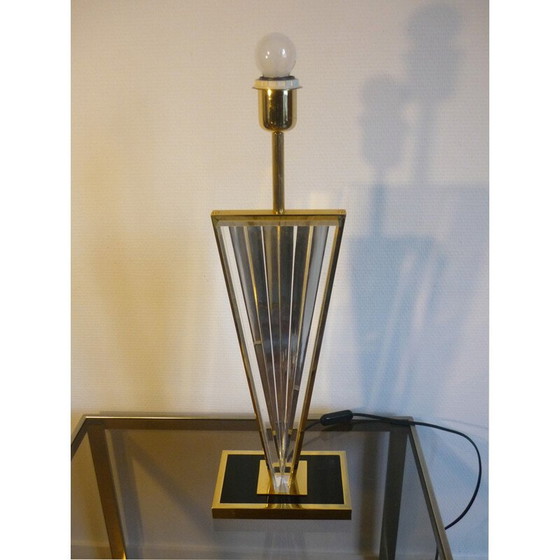 Image 1 of Lampe en plexiglas et laiton du Mid Century - années 1970