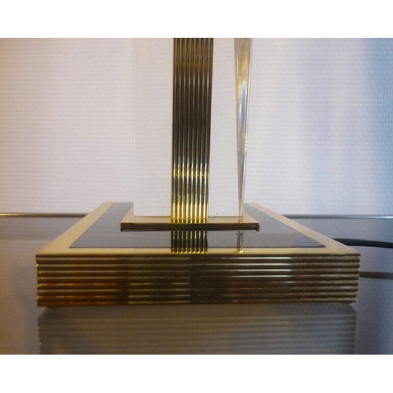 Image 1 of Lampe en plexiglas et laiton du Mid Century - années 1970