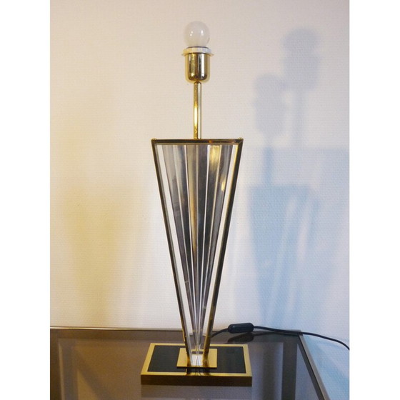 Image 1 of Lampe en plexiglas et laiton du Mid Century - années 1970