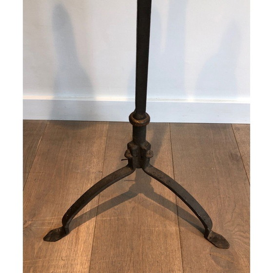 Lampadaire vintage en fer forgé et doré par Parquet, France 1940s (photo 5 of 13)