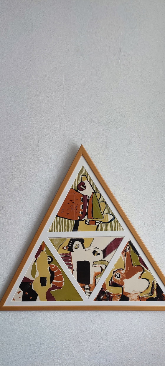 Image 1 of Francis Hoogland Litho 4 sérigraphie Figurative triangle Cobra