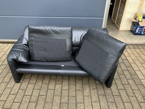 Image 1 of Cassina Maralunga 2Seater, Original Black Leather, Top condition !