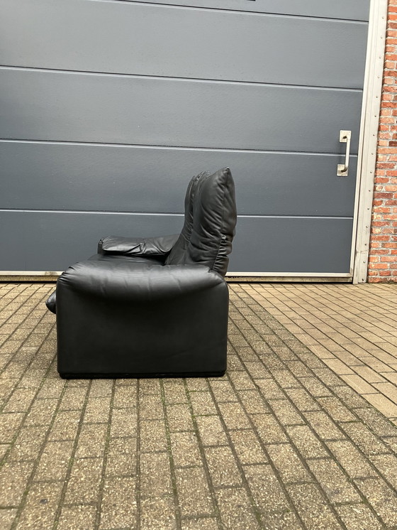 Image 1 of Cassina Maralunga 2Seater, Original Black Leather, Top condition !