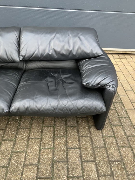 Image 1 of Cassina Maralunga 2Seater, Original Black Leather, Top condition !