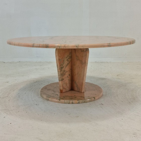 Image 1 of Table basse ronde en marbre, Italie 1980