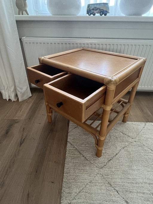 Table de chevet en bambou Dux Sweden 60s