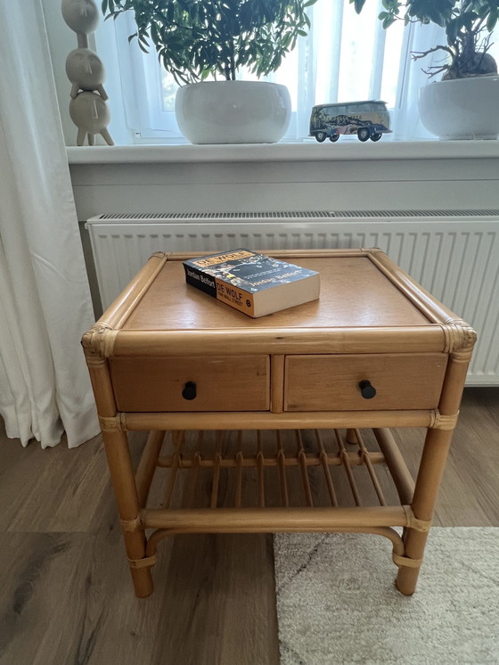 Image 1 of Table de chevet en bambou Dux Sweden 60s