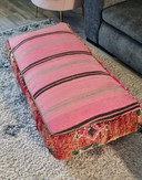 Xl Tabouret berbère vintage en laine véritable