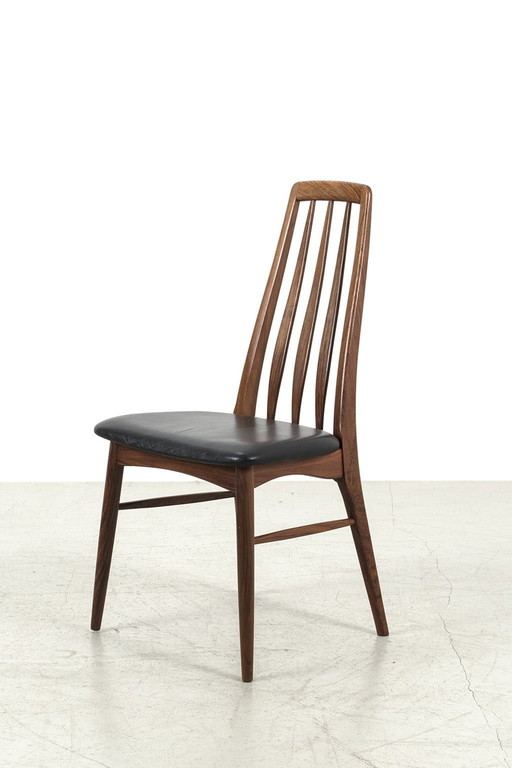 6 Chaises Eva Niels Koefoed avec cuir noir No 66420