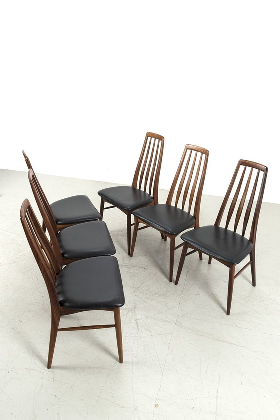 Image 1 of 6 Chaises Eva Niels Koefoed avec cuir noir No 66420