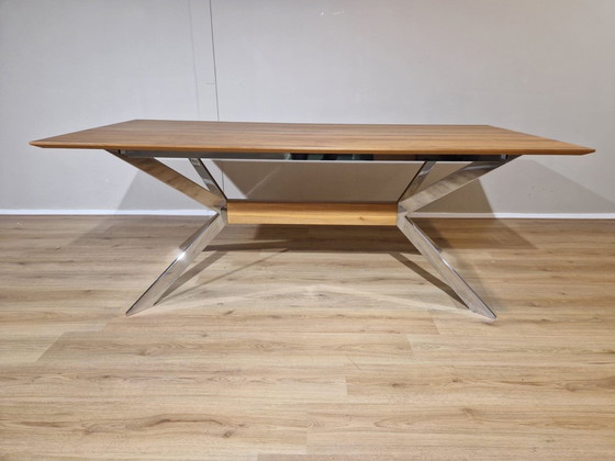 Image 1 of Hulsta Et1100 Table de salle à manger - Bois - Piétement chromé -Nouvel état