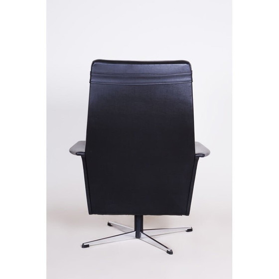 Image 1 of Fauteuil vintage en cuir noir, Tchécoslovaquie années 1960