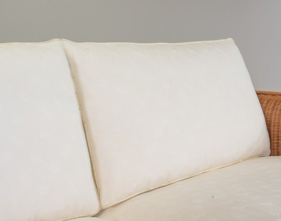 Image 1 of Luxueux canapé italien Gasparucci Reed White Lounge Greenhouse Sofa. Italie, 1980S