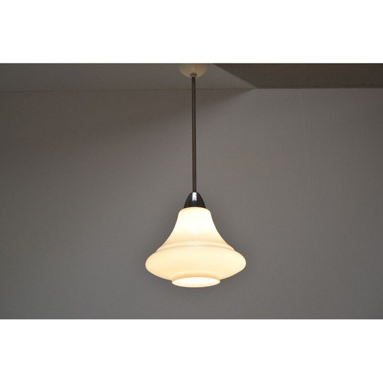 Image 1 of Lampe suspendue vintage en verre, Tchécoslovaquie 1970