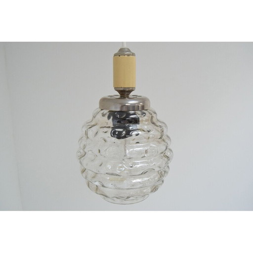 Suspension en verre vintage, Tchécoslovaquie 1960