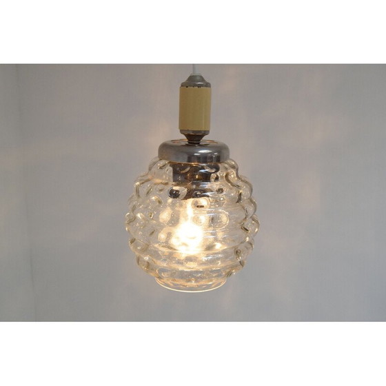 Image 1 of Suspension en verre vintage, Tchécoslovaquie 1960