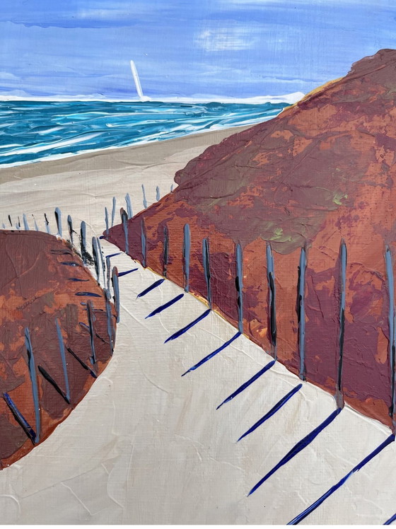 Image 1 of La Plage - Acrylique De Frédéric Cadiou 