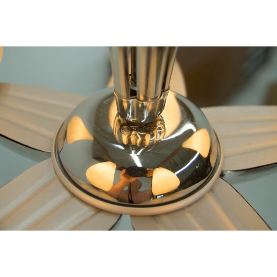 Image 1 of Lustre vintage nickelé de Drukov, années 1940