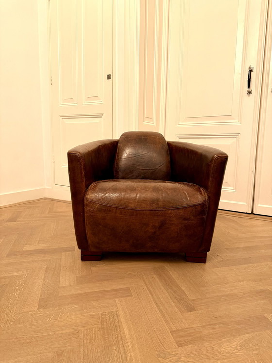 Image 1 of 2 superbes fauteuils Aviator en cuir ancien